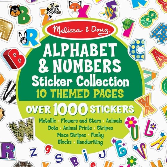 Melissa & Doug Sticker Collection - Alphabet and Numbers, 1000 Stickers NEW - Picture 1 of 10